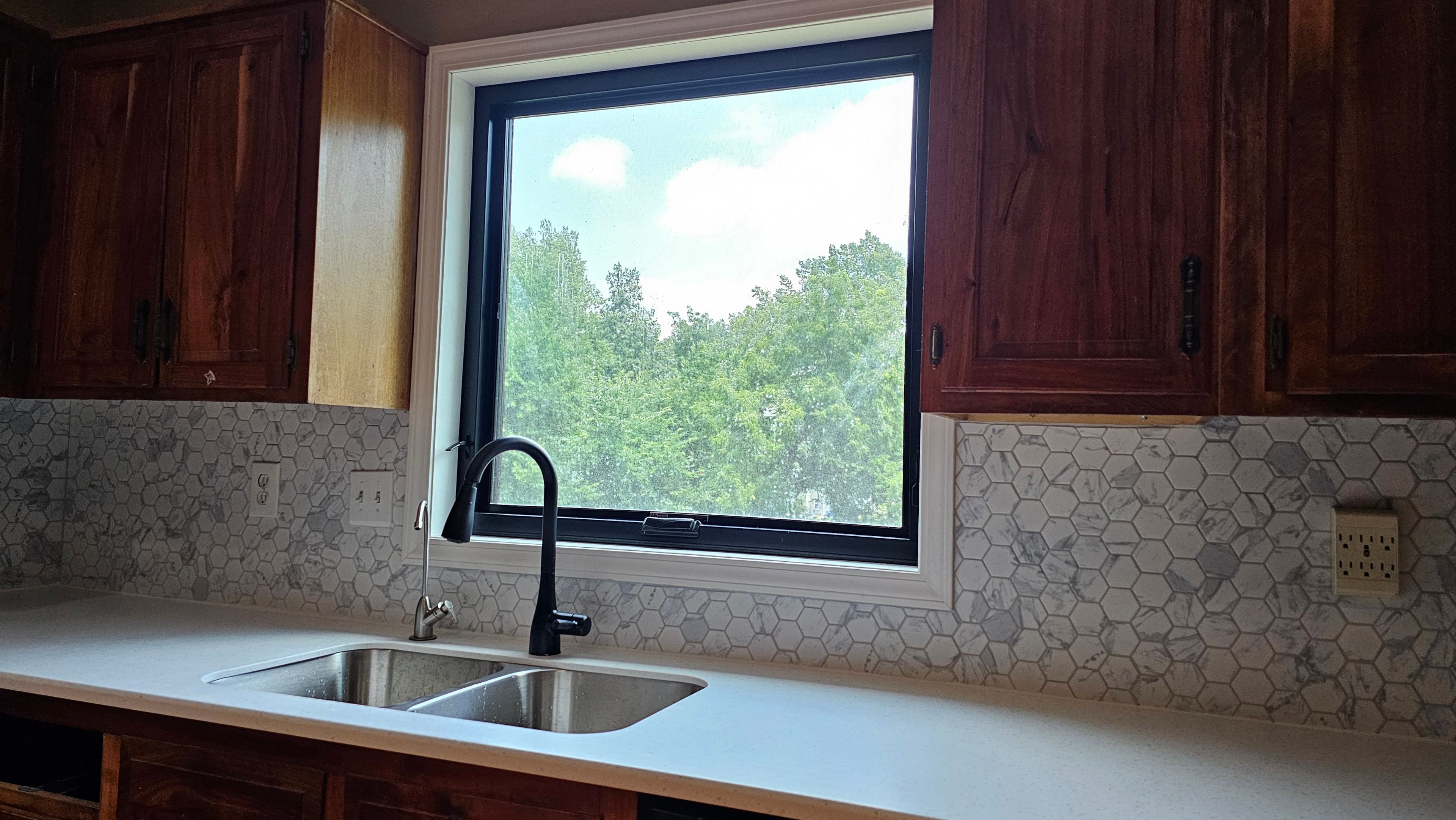 Kitchen backsplash and countertop installed by GC Buildtruction LLC